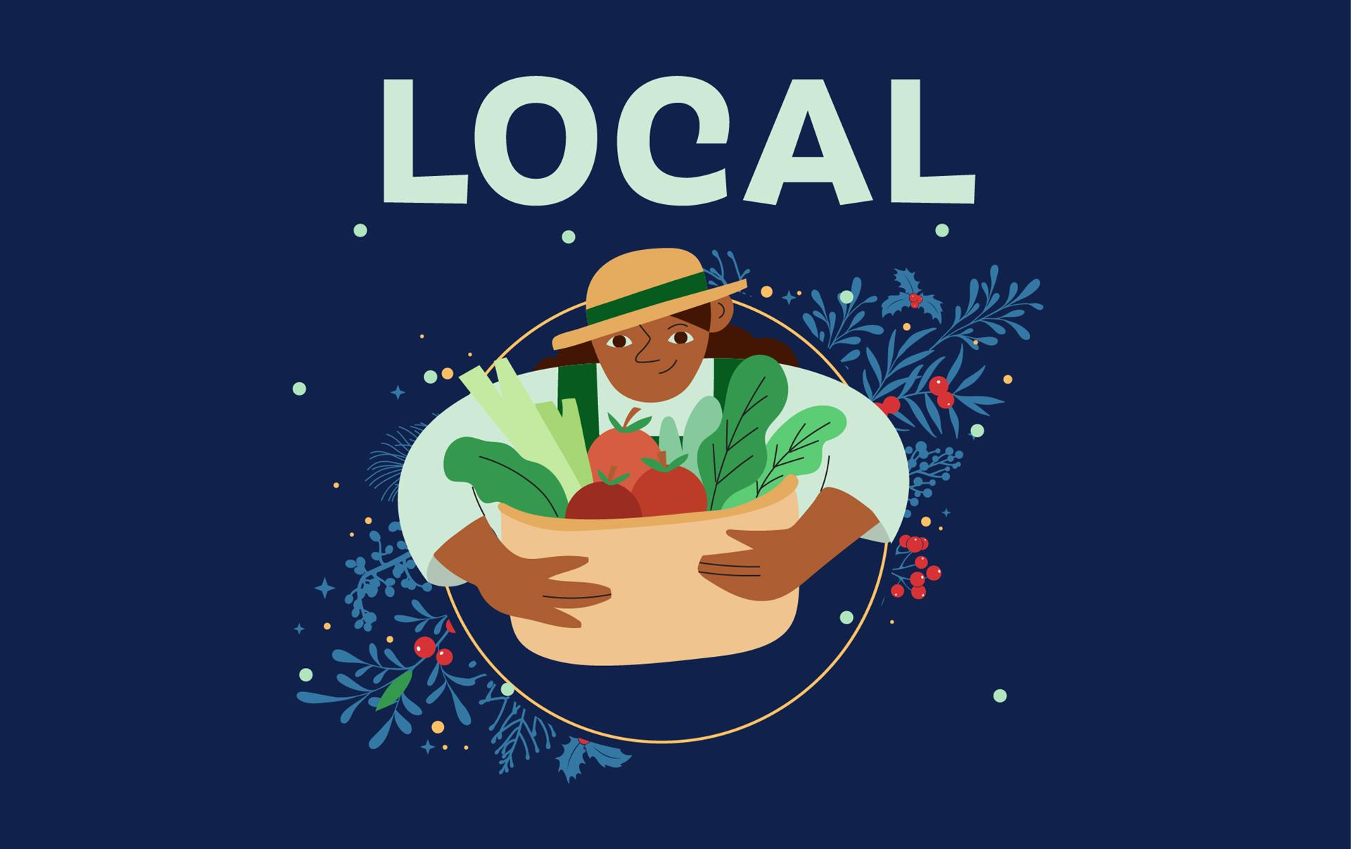 Du local sur la table de Noël