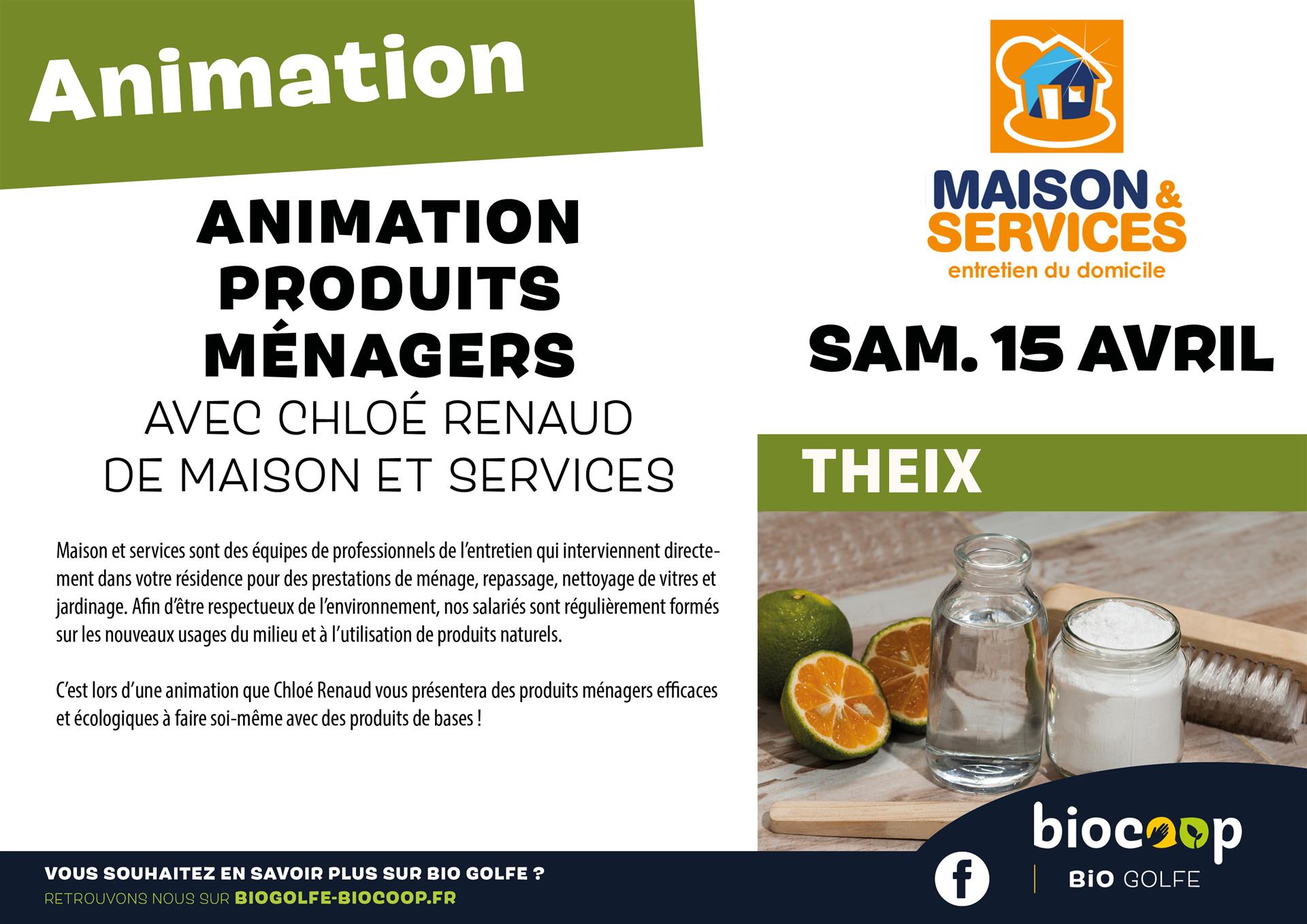 [ANIMATION : PRODUITS MÉNAGERS ÉCOLOGIQUE - THEIX] 