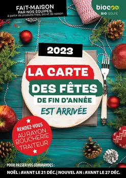 Carte traiteur Fêtes de fin d'année 2023