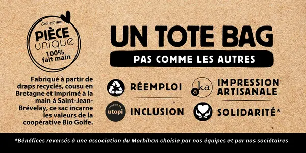 Tote Bag Bio Golfe : solidaire, local et engagé Tote Bag Bio Golfe : solidaire, local et engagé
