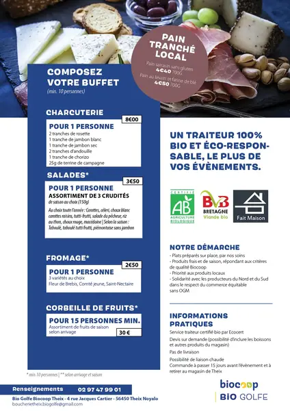 Vos évènements Bio avec le traiteur de THEIX